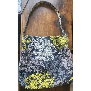 Vera Bradley Baroque Large Tote Shoulder Bag Black‎ Yellow White Retired 2010